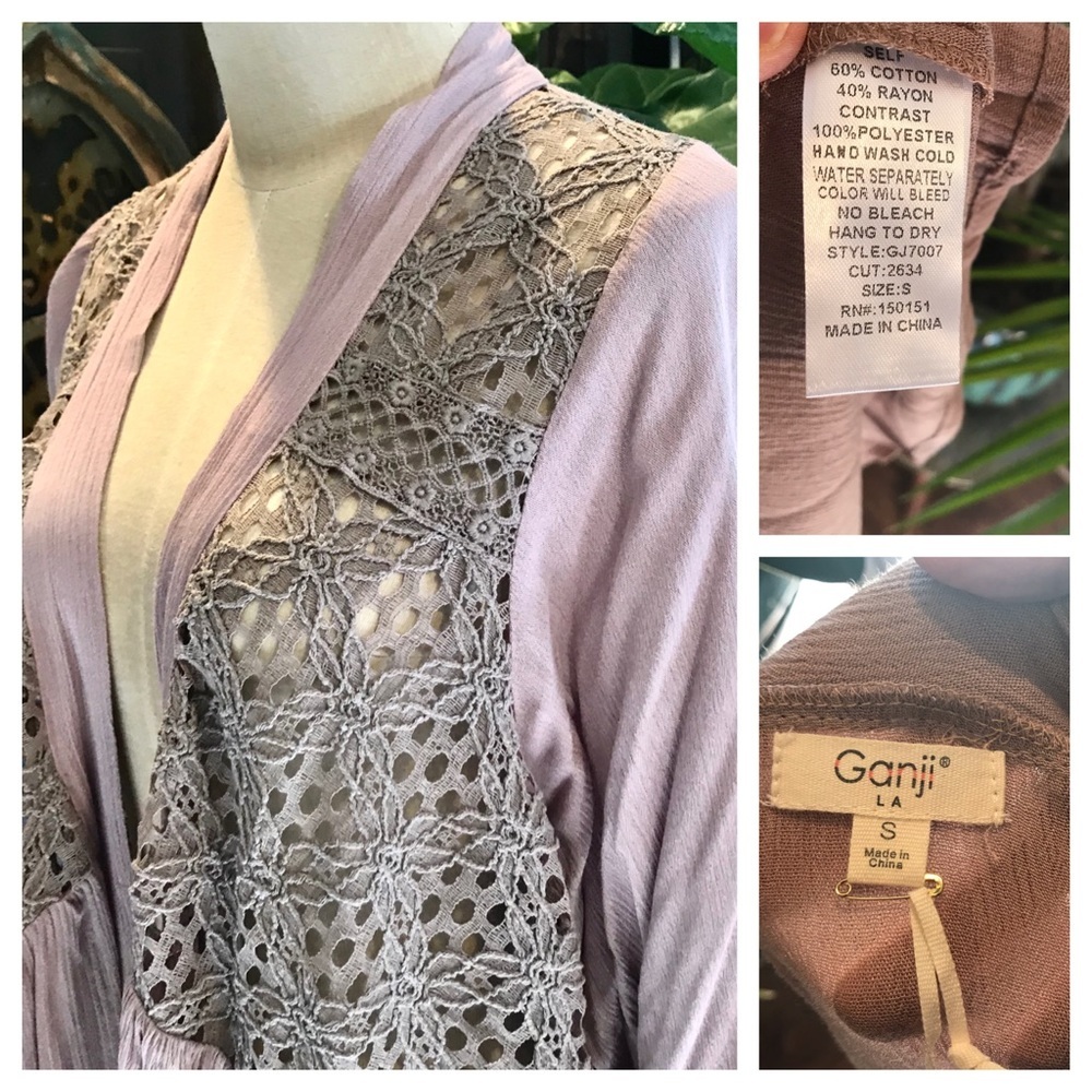 Cypress crochet lace asymmetric kimono cardigan - Picture 8 of 8